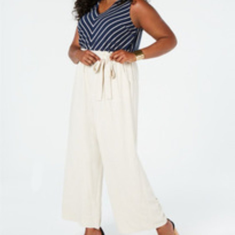❌Monteau Women's Striped Top&paperbag pant jump